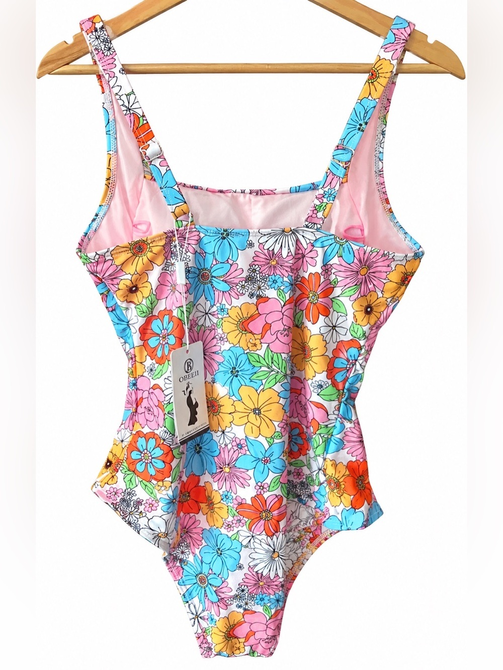 NWT-OBEEII Floral One Piece Swimsuit with Matching Wrap - Picture 3 of 7